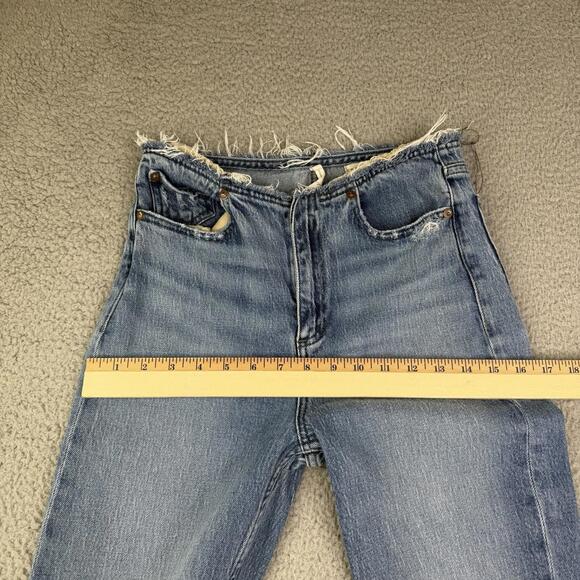 Rag & Bone Peyton Mid-Rise Bootcut Frayed Hem & Waist Blue Jeans Women's 24x30 - Picture 7 of 14